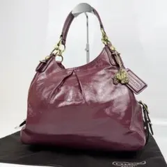 Coach マディソン マギー エナメル ワンショルダーバッグ バーガンディ