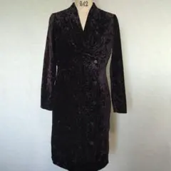 ブラック ベルベット ラップドレス (オーダーメイド)