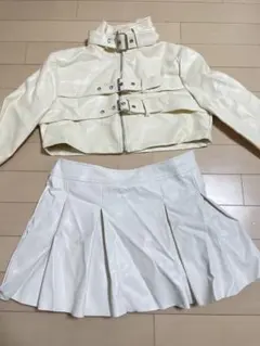 革ジャン　革スカート　セット