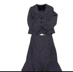 レディーススーツ2着　レディースフォーマルスーツ ブラック チェック柄