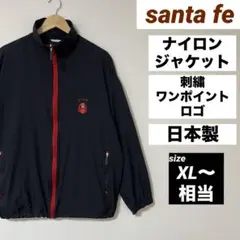 santa fe ナイロンジャケット 90s 日本製 刺繍 ワンポイント 黒のサムネイル