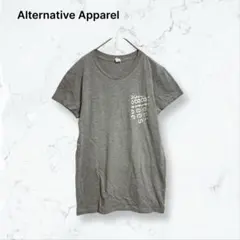 a4060 オルタナティブアパレル Tシャツ グレー M 縦ロゴ 半袖 春夏のサムネイル