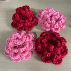 薔薇のモチーフ　かぎ編み ハンドメイド 編み物 小物 アクセサリー