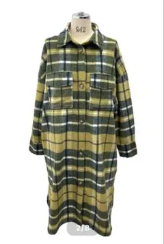 ちょん様《sale》《ayane/アヤン》チェックシャギーロングシャツコート 