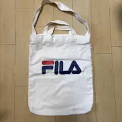 FILA 2WAY トートバッグ キャンバス ホワイト