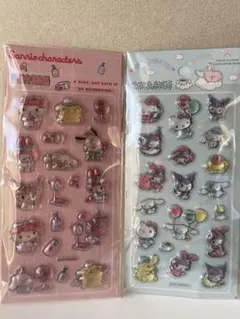 サンリオ ハローキティ マイメロ シナモン プリンのボンボンドロップ風シール2枚