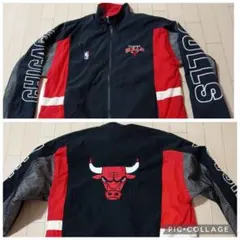 新品未使用 NBA シカゴブルズ ナイロン ジャケット デカロゴ ウォーム 