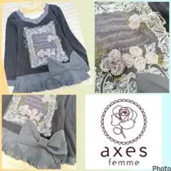 アクシーズファム★ビックリボン★立体お花★レース使い★プリントセーター★ニット