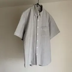 MUJI 無印良品　ボタンダウン　オックス半袖シャツ　グレー　S