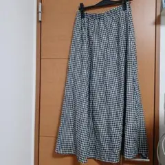 ギンガムチェック フレアスカート ロング丈のサムネイル