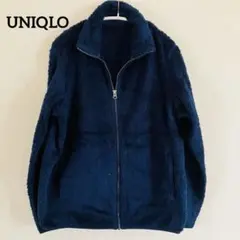ユニクロ　UNIQLO ファーフリースフルジップジャケット ネイビー　サイズM