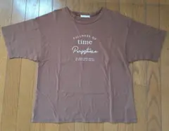 ロゴプリント 半袖Tシャツ ブラウン