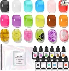 【新品・未開封】エアブラシ用ジェルネイル 10ml ✕12色入　UV硬化