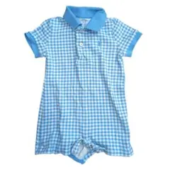 キ*ン様 【美品】【匿名配送】Ralph Lauren 水色チェックロンパース