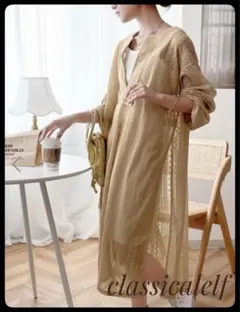 classical elf クラシカルエルフ　スリット入　レース　ワンピース