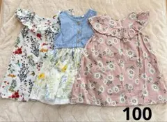 チュニックも可。ワンピース3点セット　100サイズ