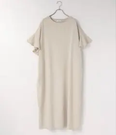 【ローリーズファーム】ＢＩＧフリルワンピース　ベージュ