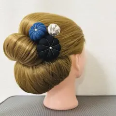 ちりめん細工・ちりめん髪飾り・和玉髪飾り【3点セット】