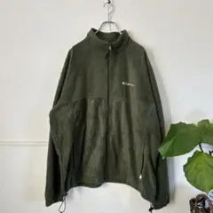 Columbia コロンビア 刺繍ロゴ フリースジャケット オリーブグリーン