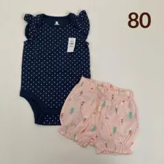 ベビーギャップ　ノースリーブボディオール　ショートパンツ　80