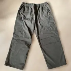 GUグレー カーゴパンツ ジッパーポケット付き