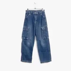 90s OLD GAP ボーイズサイズ ワイド デニムカーゴパンツ ビンテージ