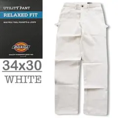 新品34x30 ホワイト DICKIES ペインター ワーク パンツ