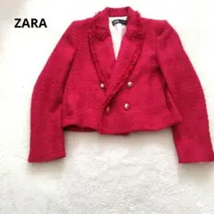 ZARA　 テーラードジャケット　ピンク　ダブルブレスト　金ボタン