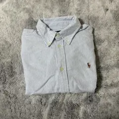 Ralph Lauren 青白ストライプ 半袖シャツ