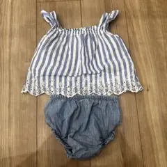baby GAP セットアップ 80cm ストライプ 刺繍