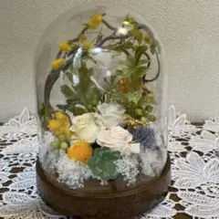 フランスアンティーク フラワーオブジェ ガラスドーム ヴィンテージ
