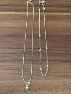 クレージュ　シルバー ネックレス パール付き2本セット