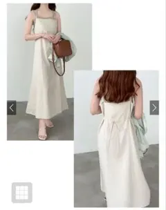 リボンベルトフレアキャミワンピース[fo1703]グレイル