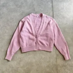 ユニクロ　ニットカーディガン　ピンク　ショート丈　Sサイズ