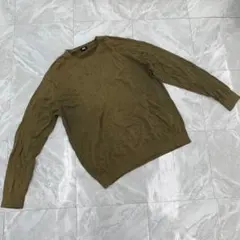 ユニクロクルーネックニット セーター カーキL
