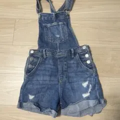 H&M デニムオーバーオール　ショートパンツ　デニム　サロペット美品