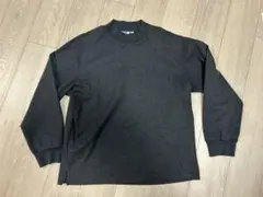 ユニクロU ブラッシュドジャージーモックネックTシャツ XL 長袖 ブラック