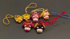 お茶犬 ストラップ 6個セット 平成レトロ