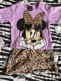 ベビードール　ミニーマウス　豹柄　半袖セットアップ80