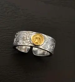 リング　シルバー925刻印　サン&フェザー　メキシカンアクセサリー　ヴィンテージ