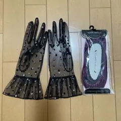 雑貨2点セット(レースの手袋、ベロアのソックス)のサムネイル