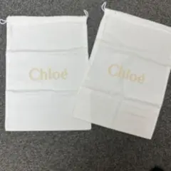 Chloé クロエ保管袋　収納袋2枚 　ホワイト　約33×45cm　【未使用】のサムネイル