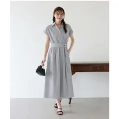 【新品未使用】ブルーイースト　ストライプ 半袖　シャツワンピース Mサイズ