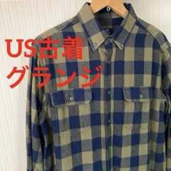 グランジ USA古着 ネルシャツ ブロックチェックGEORGE ジョージ 長袖