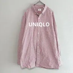 UNIQLO/チェック ボタンダウン カジュアル 長袖シャツ/羽織/3526