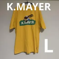 K.MAYER ウサギイラスト Tシャツ イエロー L 半袖