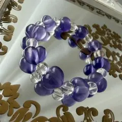 ハート型フローライトのハートブレスレット✨️