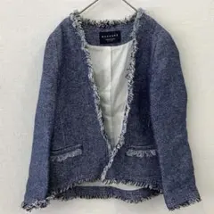 【38】トゥモローランド マカフィー ♡ ノーカラー ジャケット 麻混紡