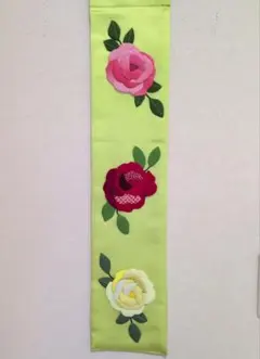 薔薇の押し絵タペストリー ハンドメイド 着物リメイクのサムネイル