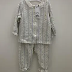 ベビーパジャマ キルト素材 90サイズ 花柄 長袖長ズボン 子ども服